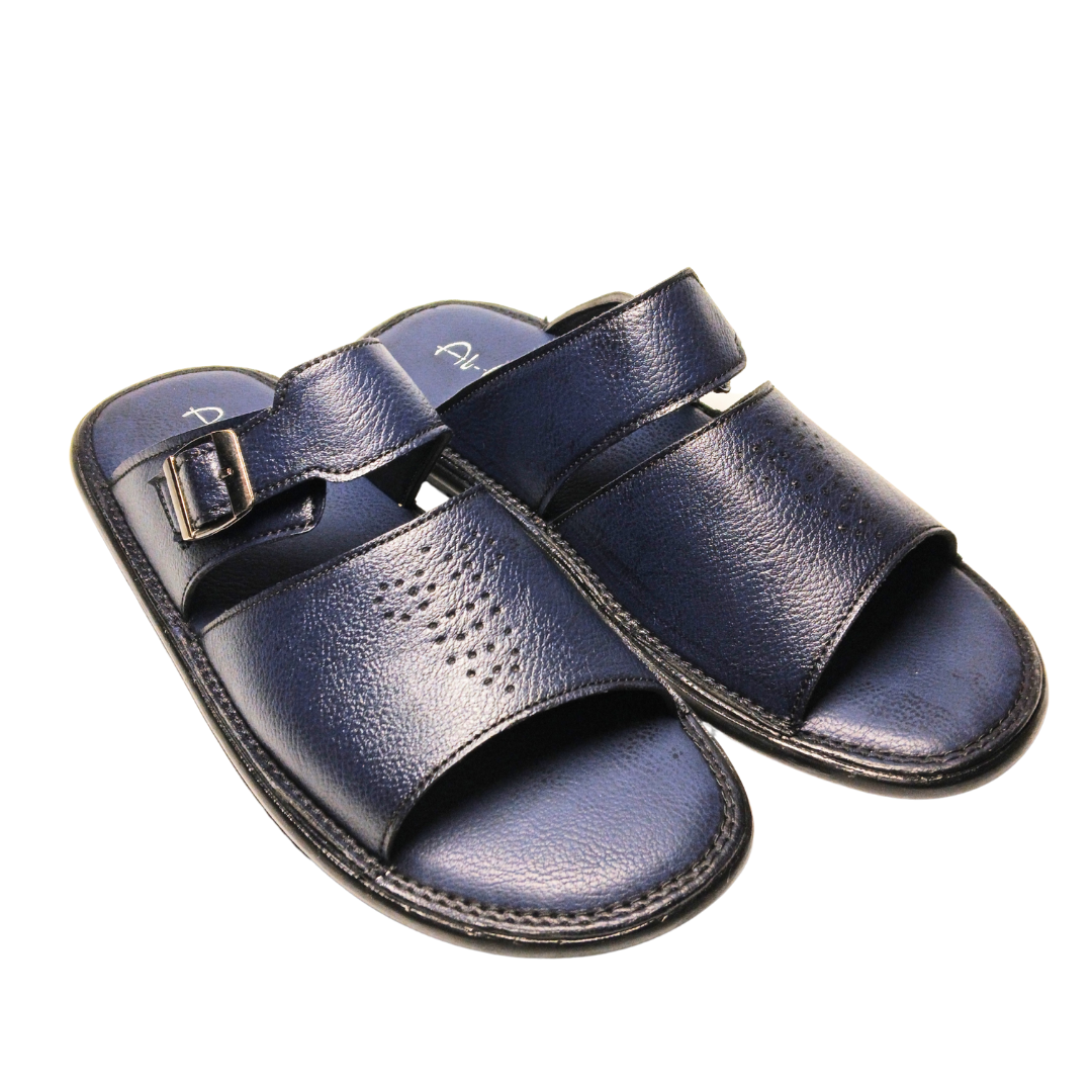 FL-205 Blue Leather Chappal