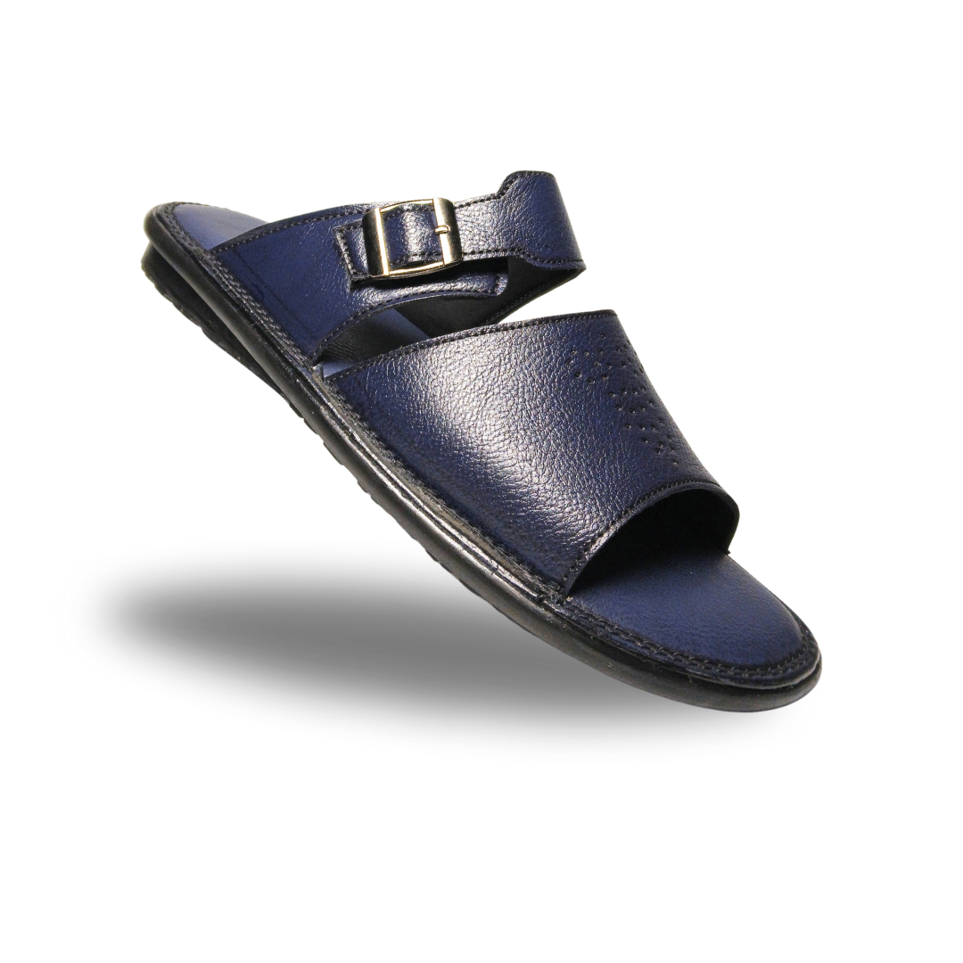 FL-205 Blue Leather Chappal
